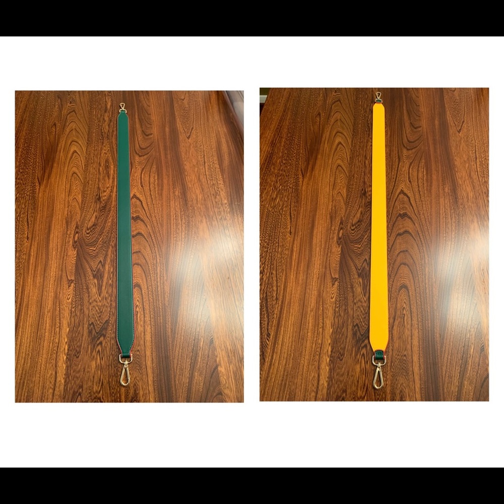 Reversible Yellow and Green Shoulder Bag strap